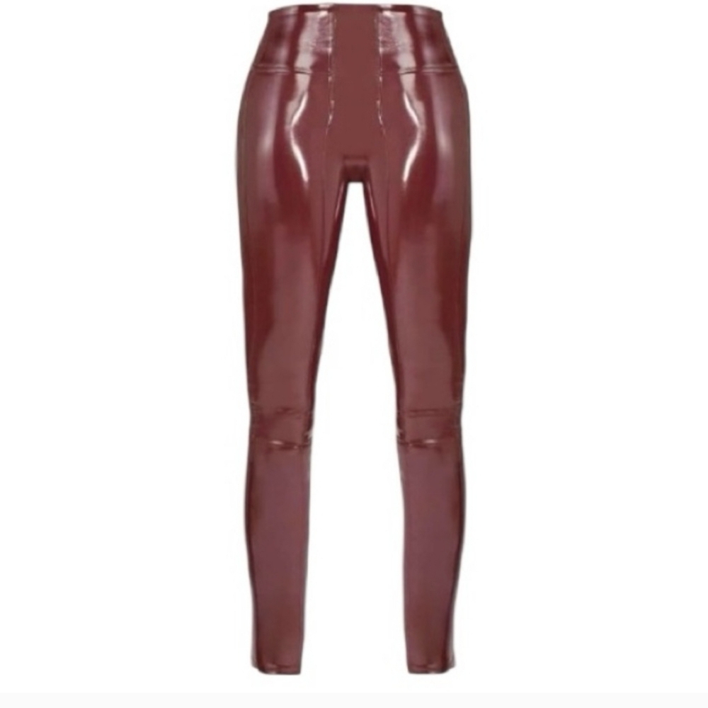 SPANX Shiny Burgundy Leggings